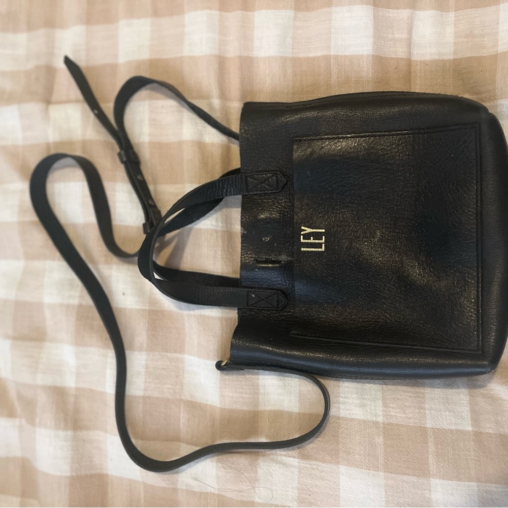 Black Leather Crossbody Bag